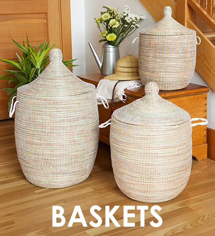 Natural Large Traditional Handwoven African Laundry Basket // Natural Hamper store basket