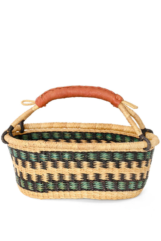 One-of-a-Kind Colorful Oval Bolga Basket