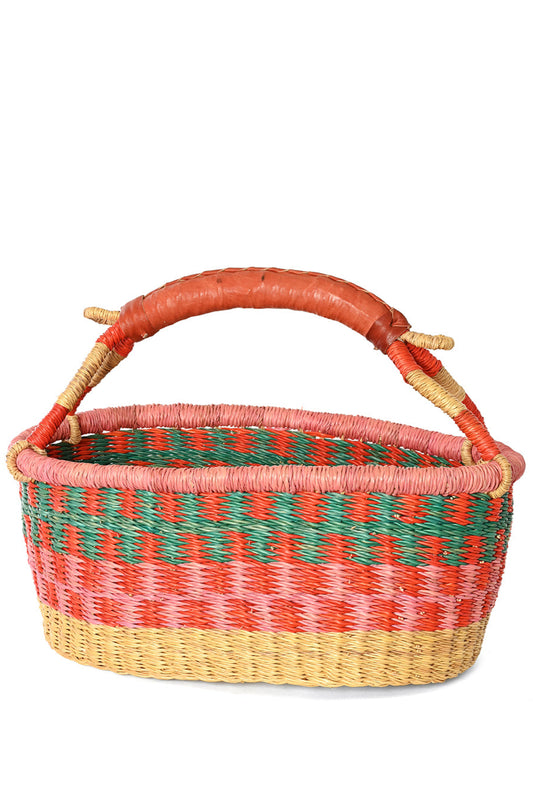 One-of-a-Kind Colorful Oval Bolga Basket