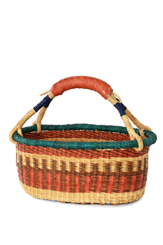 Earthy Tones Oval Bolga Basket