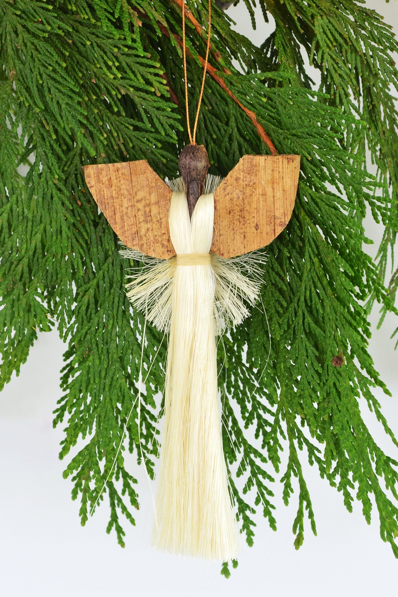 Angel Christmas Ornament Set, Natural Banana Fiber & Sisal from shops Kenya