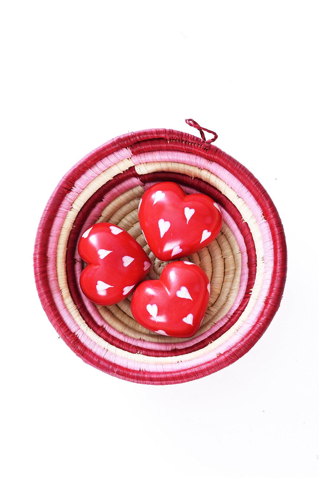 Dozen Red Soapstone "Hearts on Hearts" Keepsakes