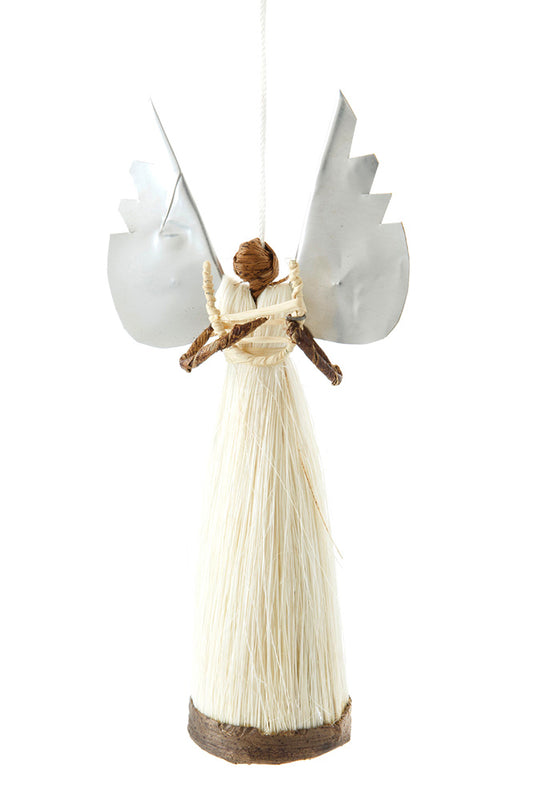 Standing Angel Ornament with Recycled Wings