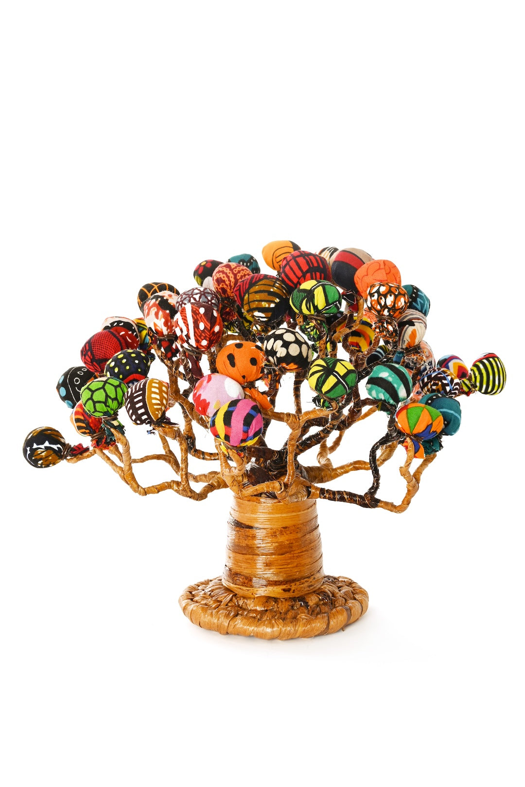 Banana Fiber Baobab Tree with Kitenge Cloth Baubles