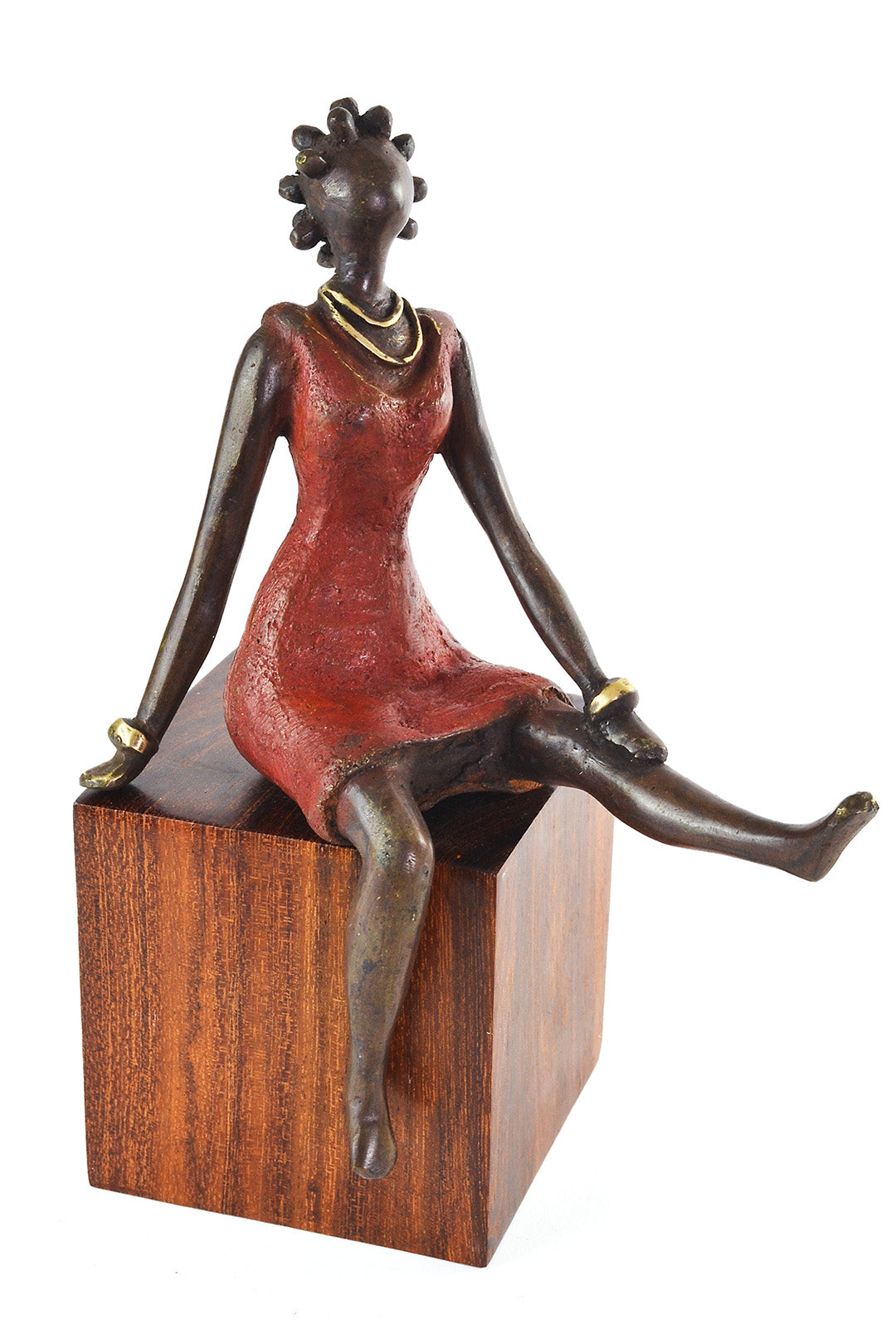 La Femme en Rouge Lost Wax Bronze Sculpture