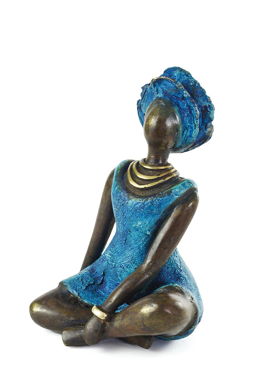 La Femme en Bleu Lost Wax Bronze Sculpture