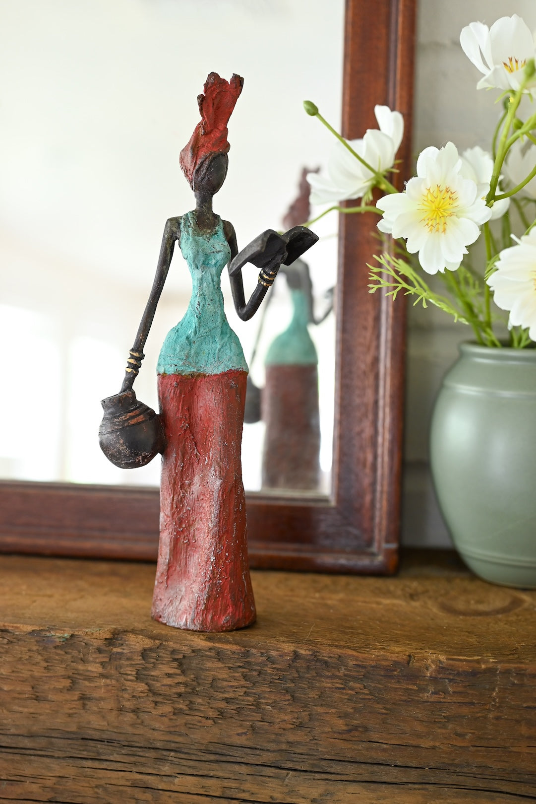 Devoted Reader Bronze Sculpture from Burkina Faso