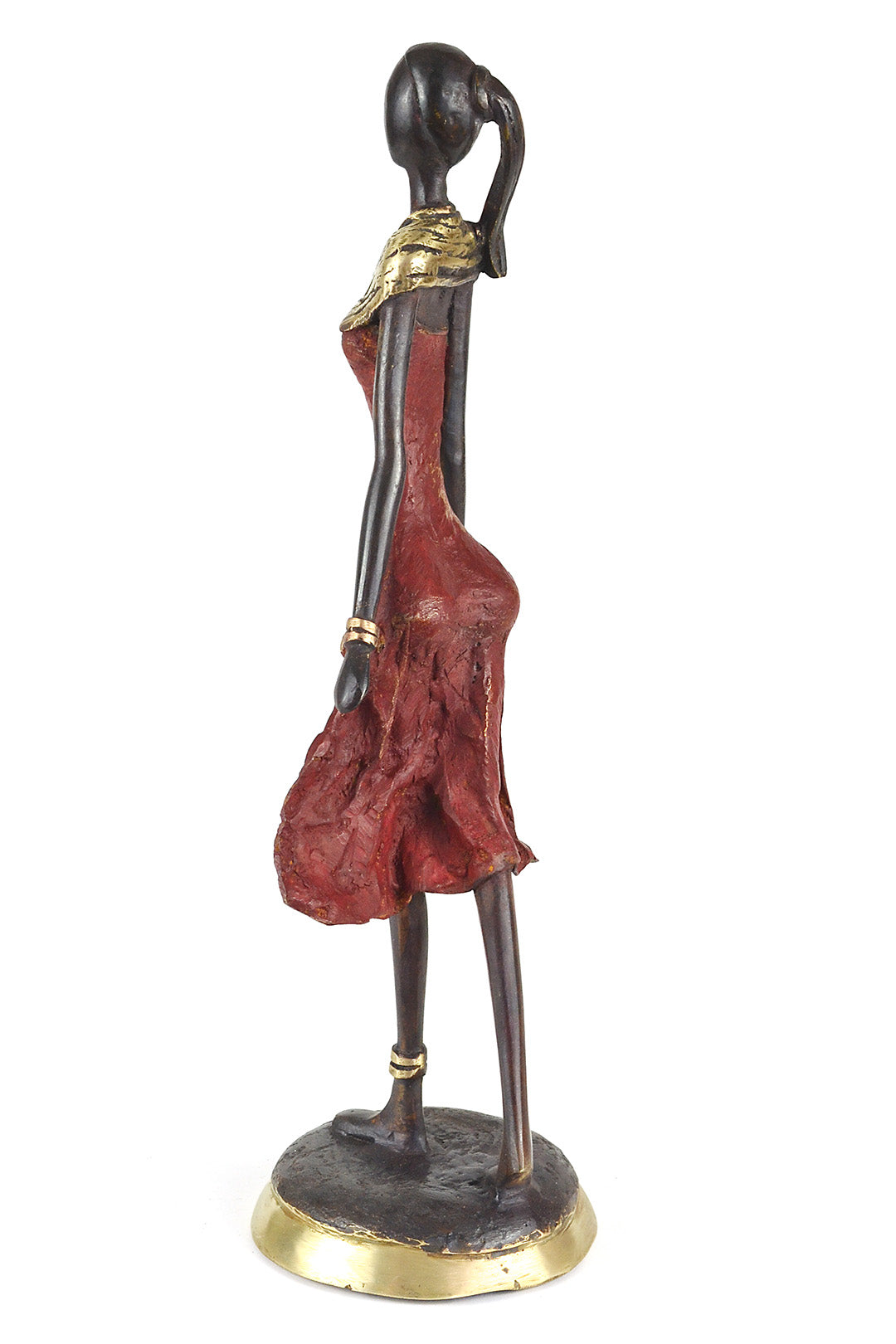 La Marcheuse en Rouge Lost Wax Bronze Sculpture