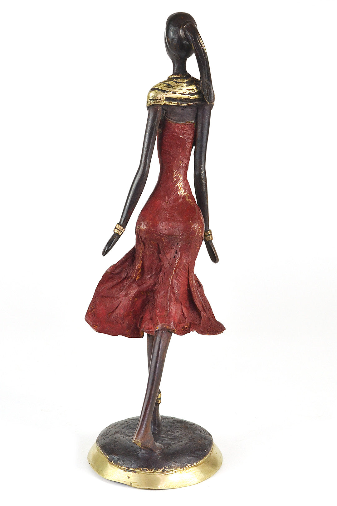 La Marcheuse en Rouge Lost Wax Bronze Sculpture