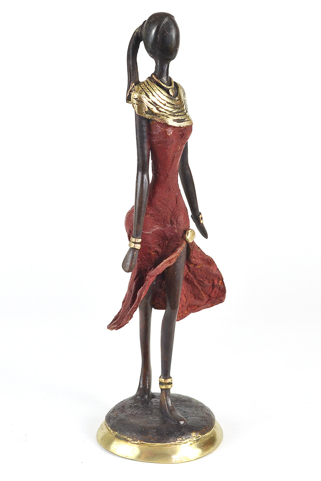 La Marcheuse en Rouge Lost Wax Bronze Sculpture