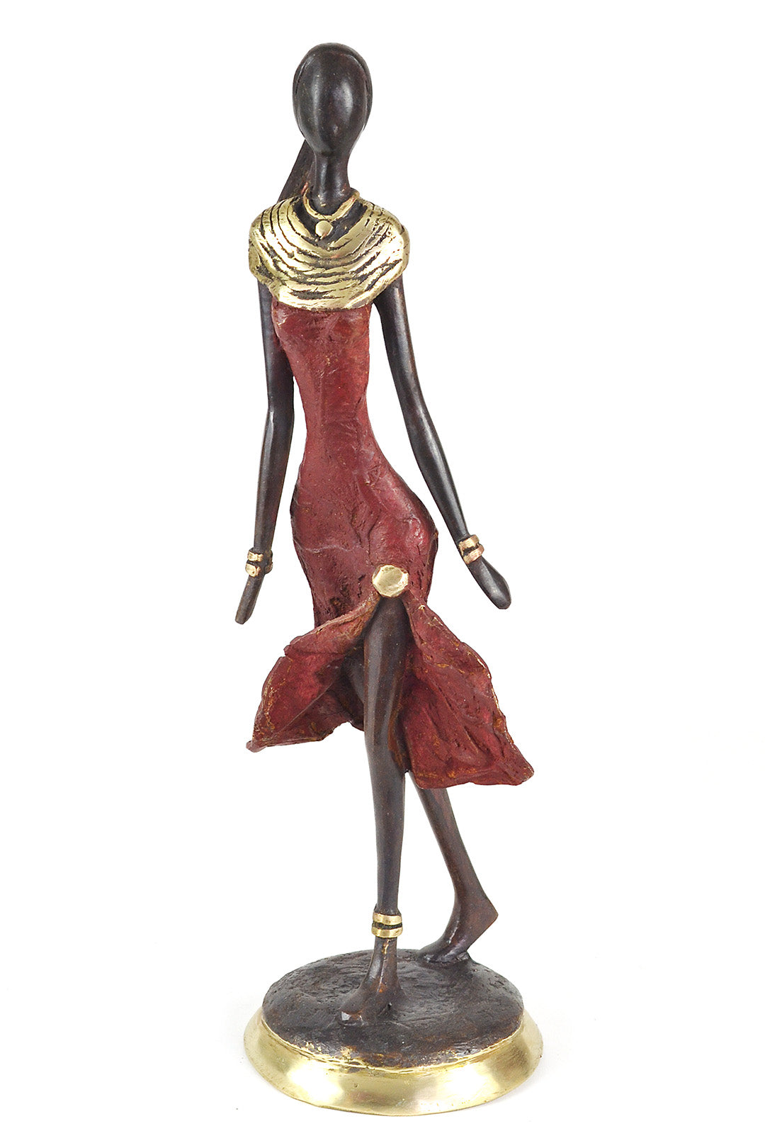 La Marcheuse en Rouge Lost Wax Bronze Sculpture