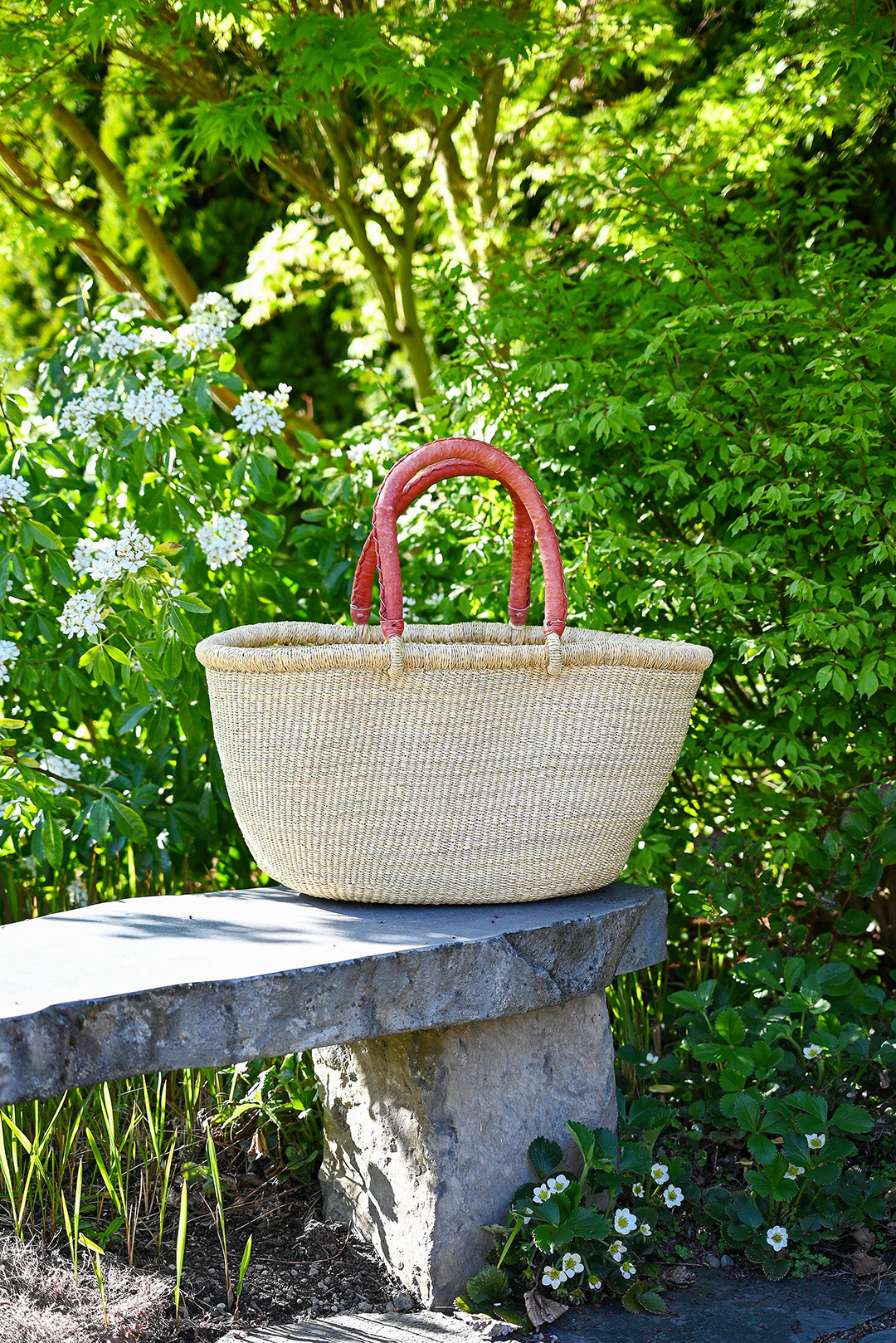 Large Oval Picnic Basket - Natural