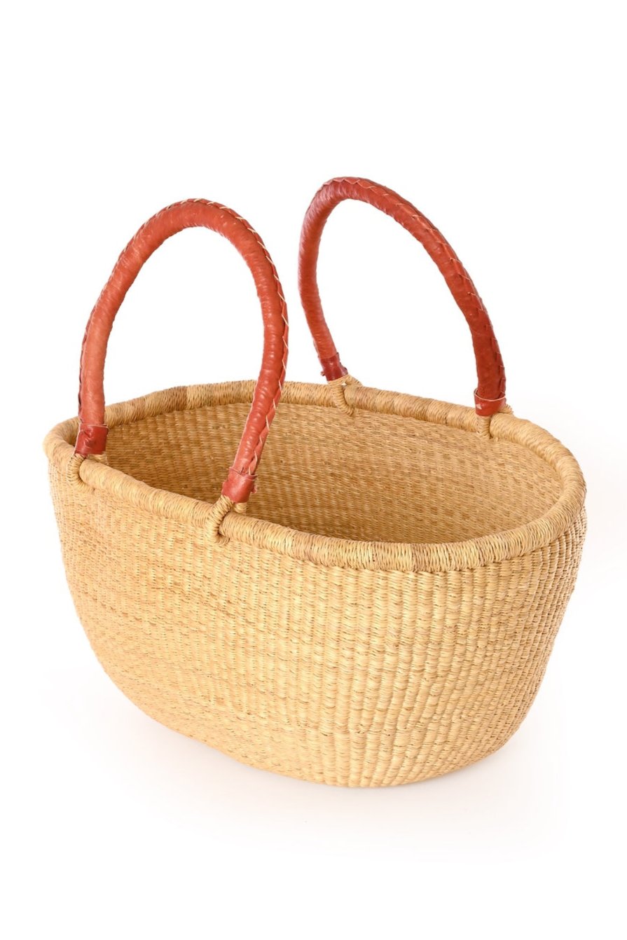 Large Oval Picnic Basket - Natural