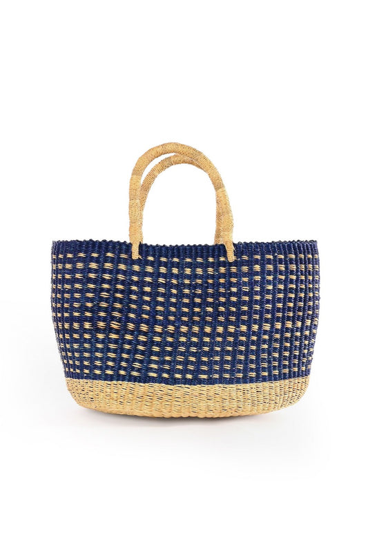 Blueberry Patch Oval Grass Tote