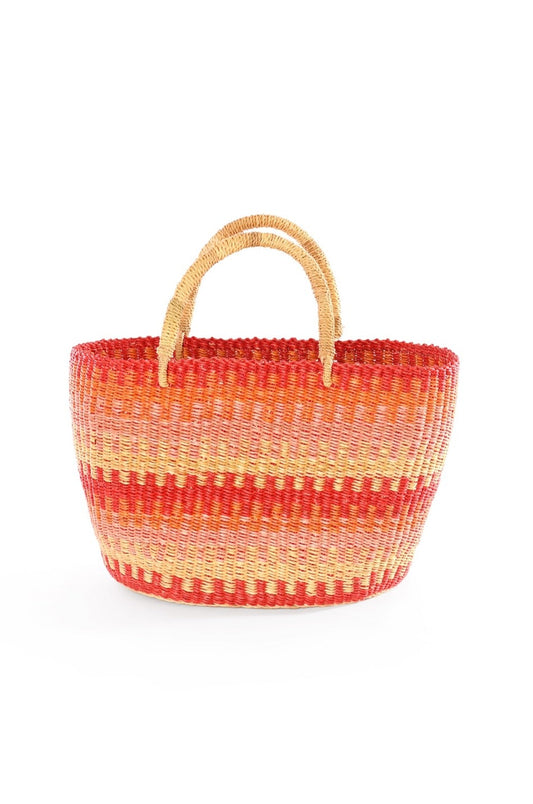 Accra Sunset Patterned Grass Tote