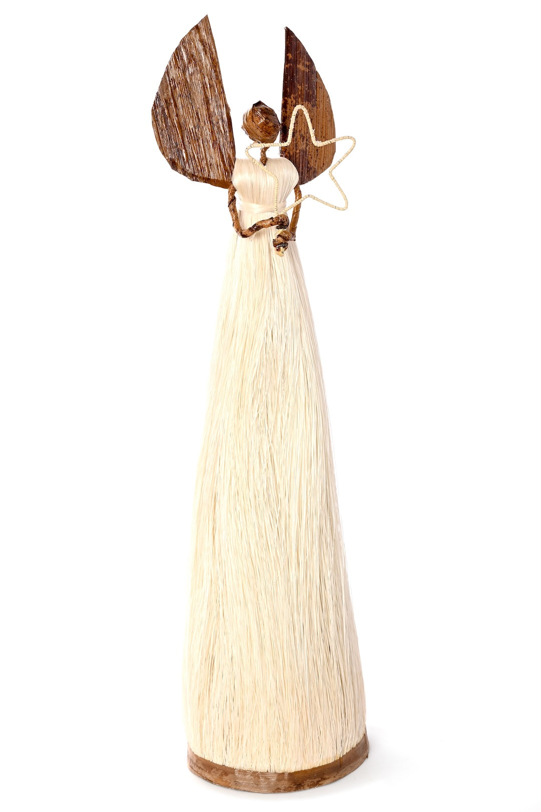 Tall Natural Sisal Angel of Light Holiday Sculpture