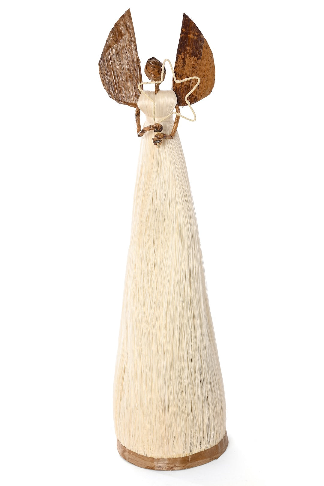 Tall Natural Sisal Angel of Light Holiday Sculpture