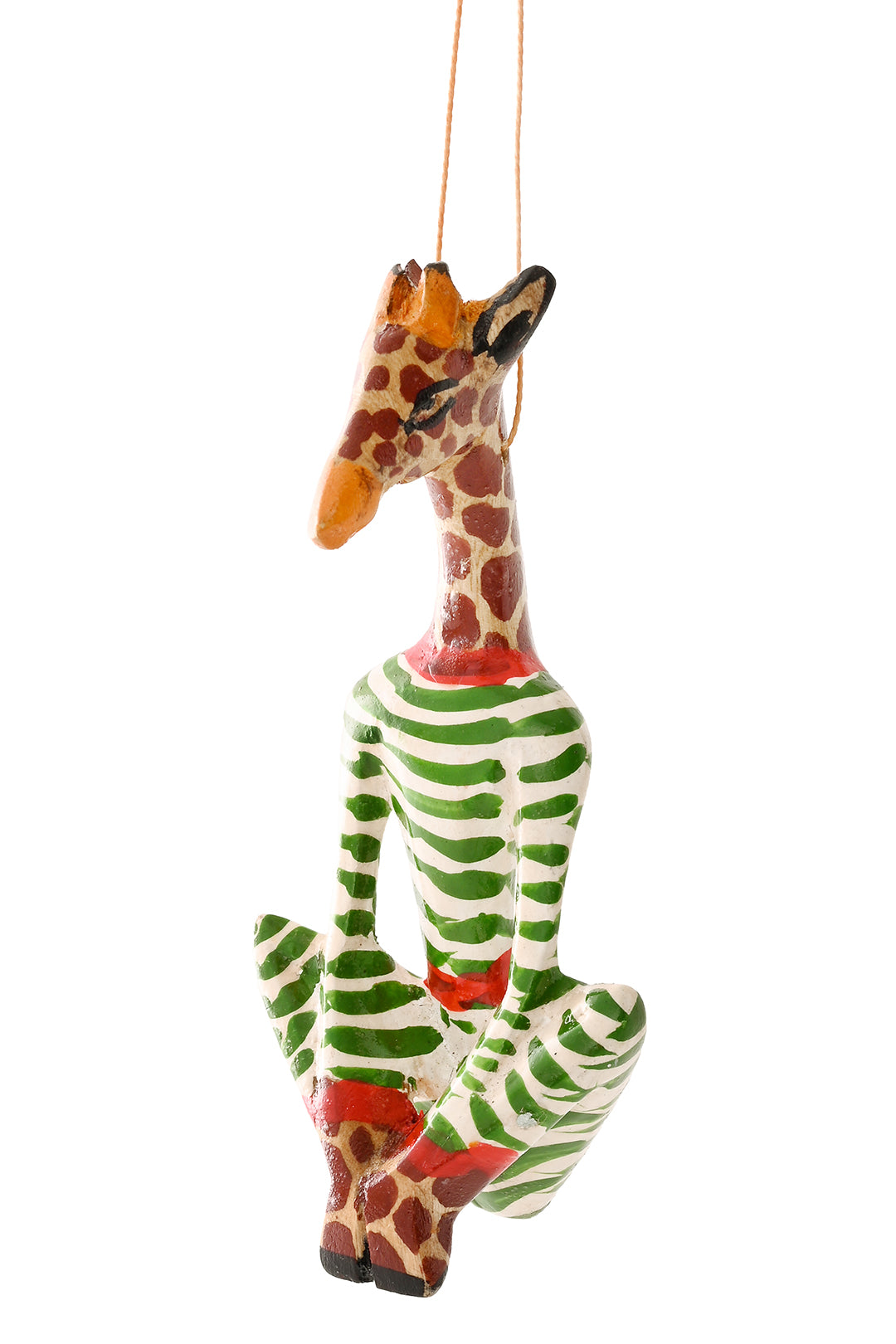 Striped Christmas Jammies Giraffe Ornament