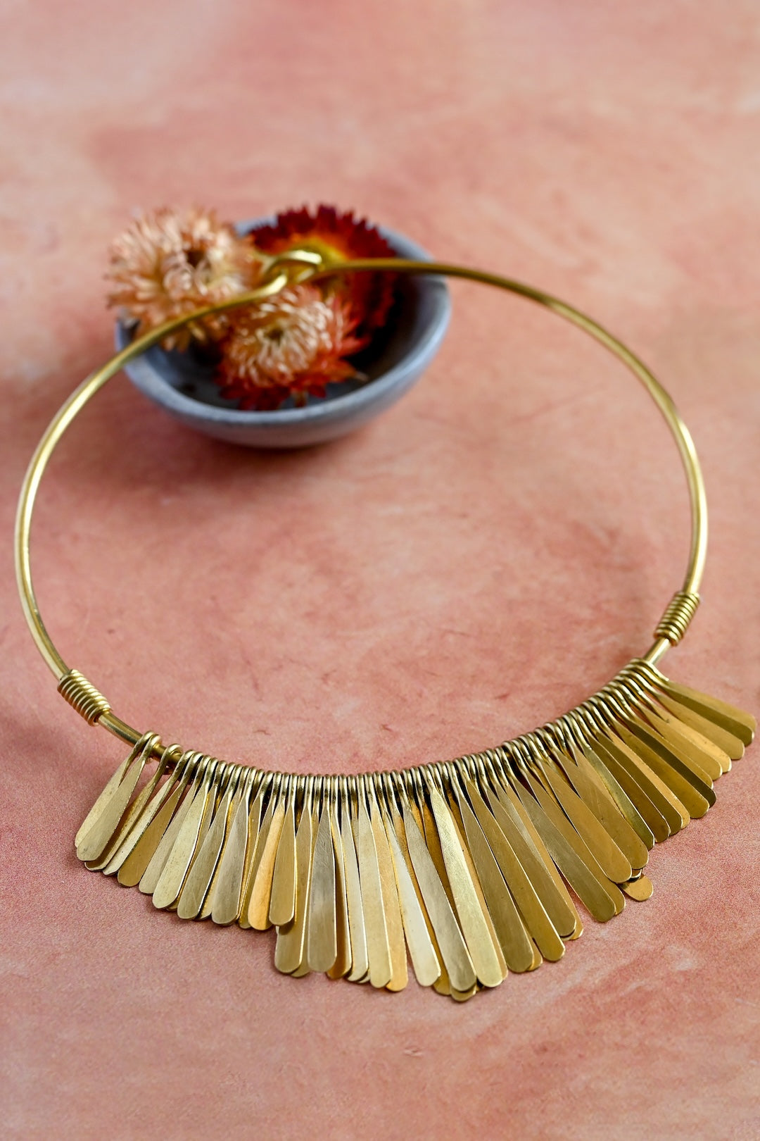 Sunburst Brass Statement Necklace