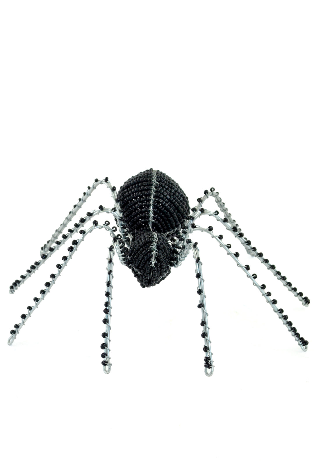 Beaded Black Spider Sculpture