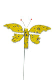 Butterfly Bead and Recycled Wire Garden Stakes [White or Yellow]