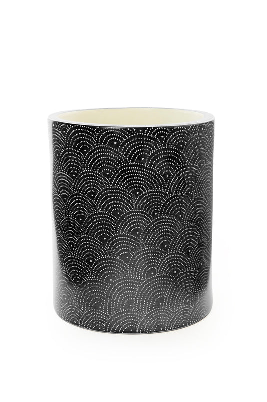 Black Deco Dot Soapstone Canister