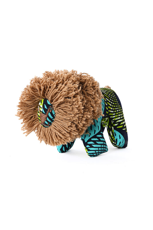 Colorful Kitenge Cloth Lion Sculpture