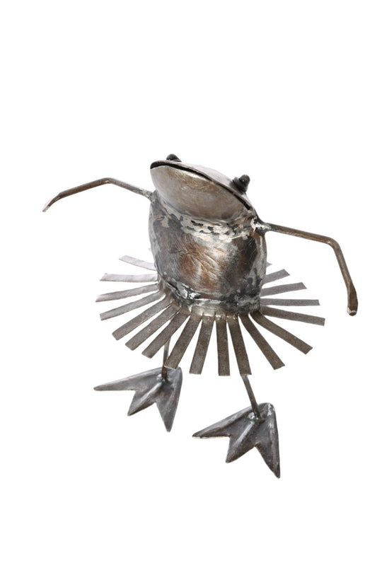 Metal Dancing Frog Sculpture