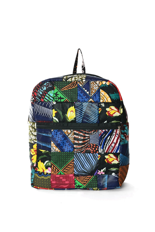 Wax Cloth Patchwork Backpack - Medium