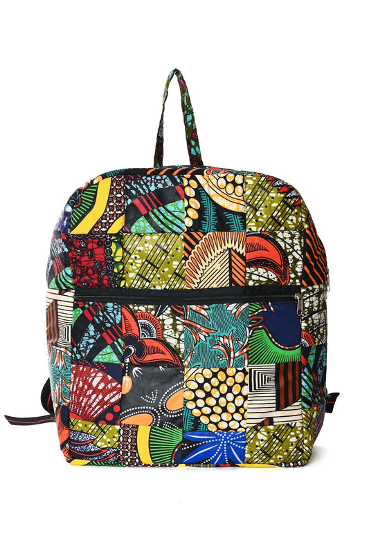 Wax Cloth Patchwork Backpack - Large