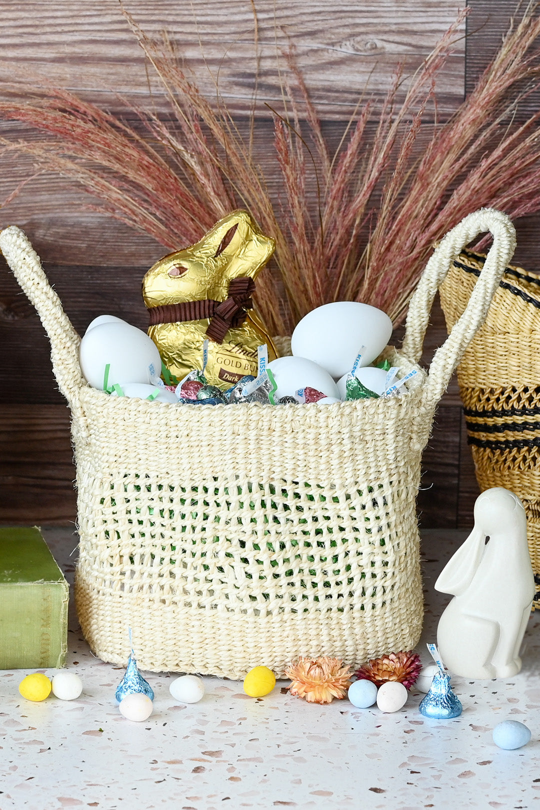 Natural Lace Weave Square Sisal Baskets