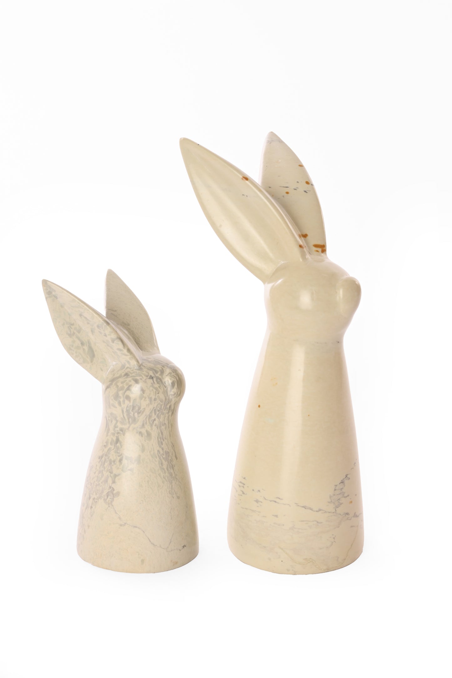 Natural Soapstone Pair of Big Ear Bunnies