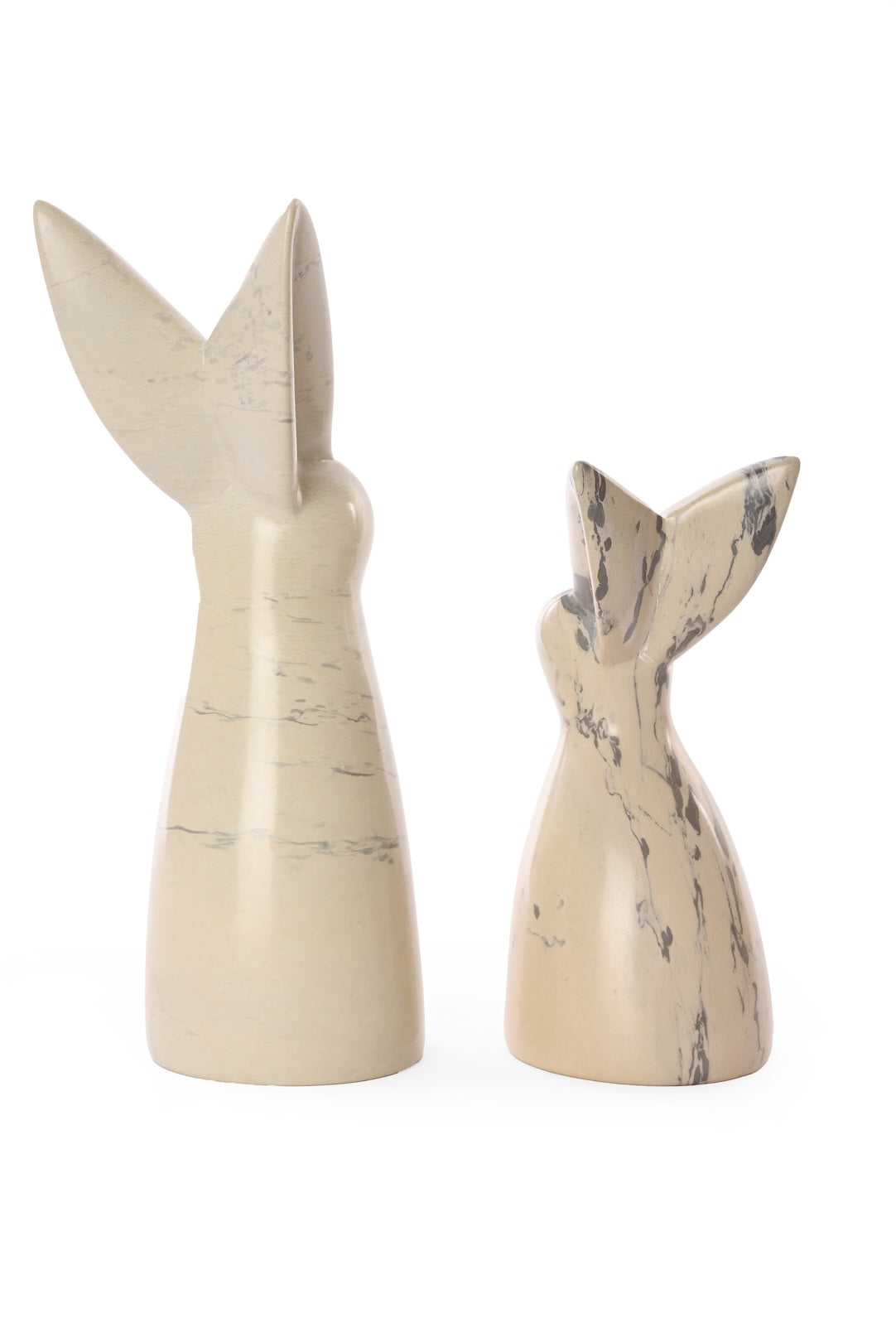 Natural Soapstone Pair of Big Ear Bunnies