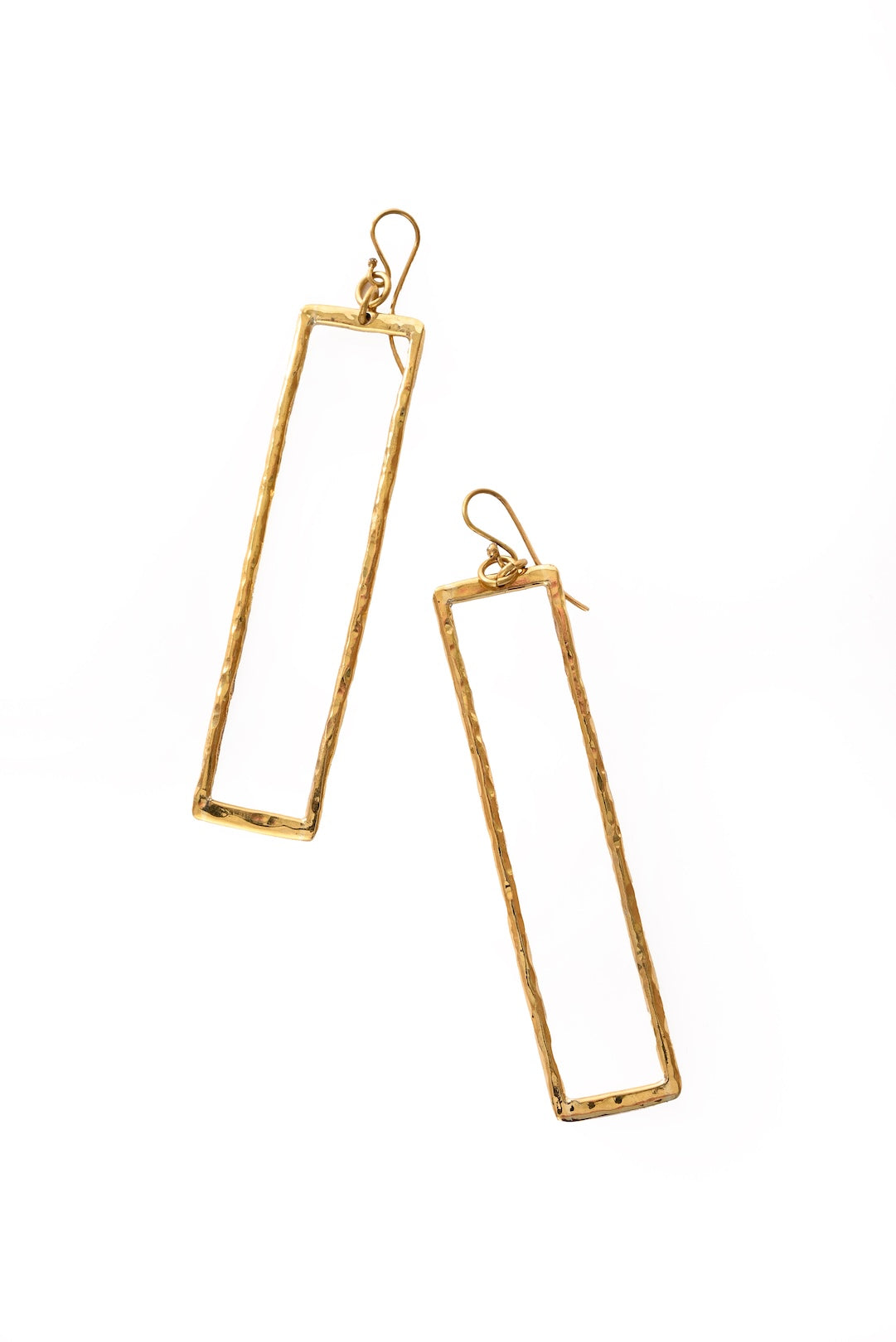 Hammered Brass Cathedral Earrings