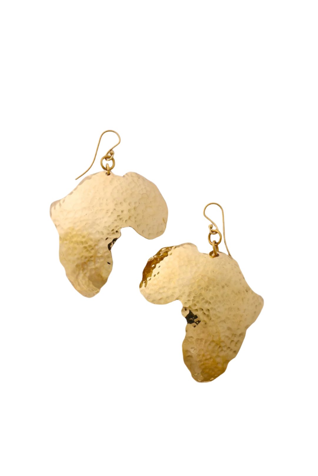 Kenyan Hammered Brass Africa Earrings