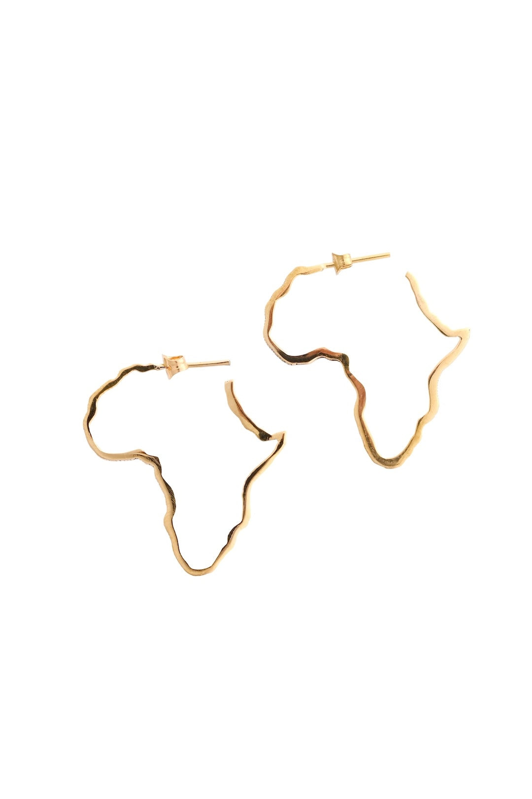 Kenyan Brass Africa Outline Earrings