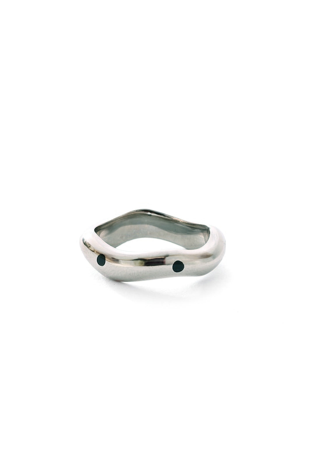 Kenyan Silvertone Brass Wavy Dot Ring