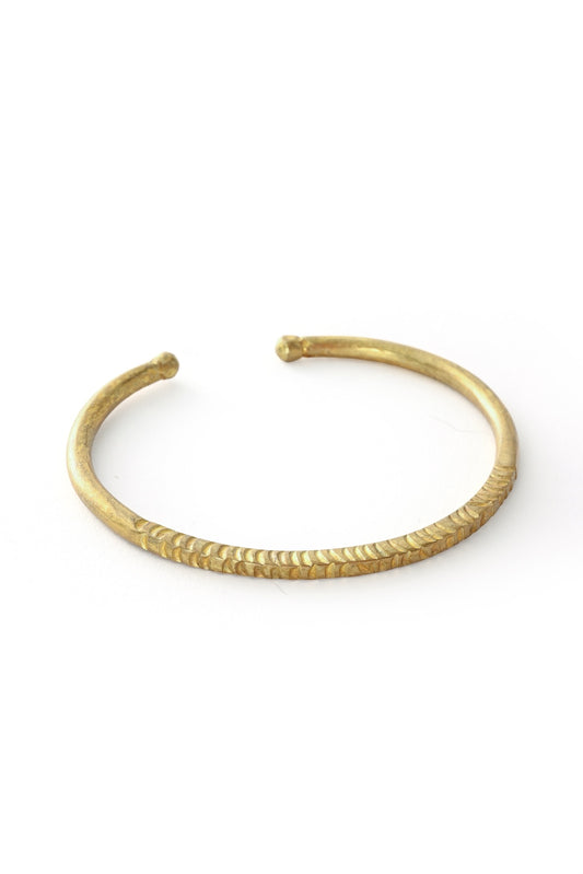 Slender Engraved Brass Bangle - Limited Edition