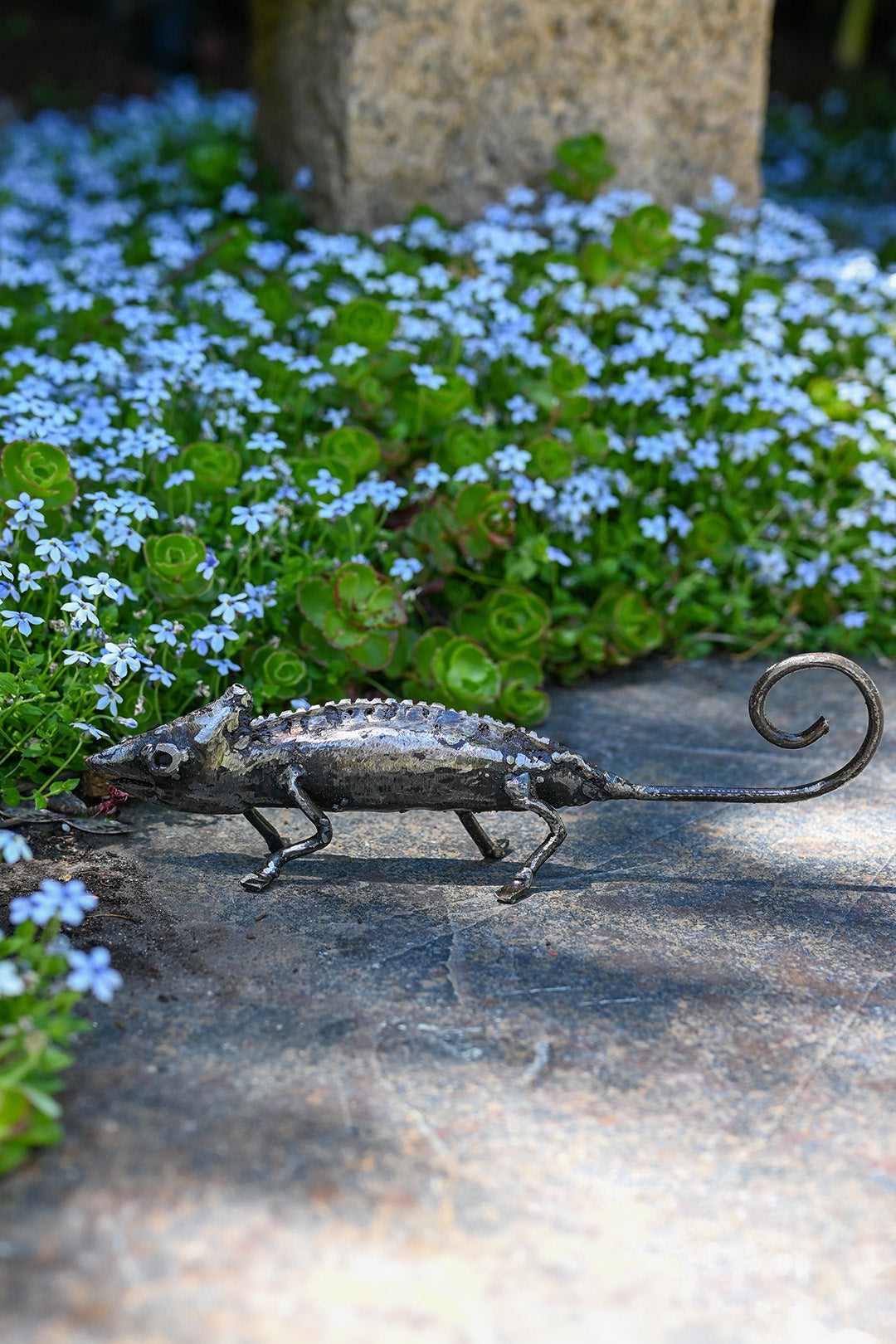 Recycled Metal Chameleon Sculpture