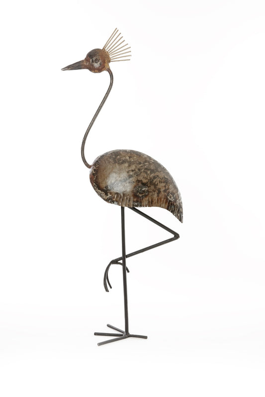 Recycled Metal Crested Crane