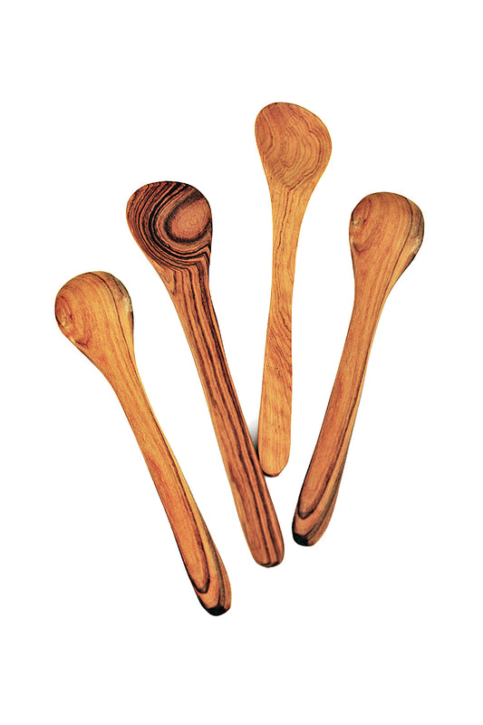 Set of 4 Wild Olive Wood Porridge Spoons