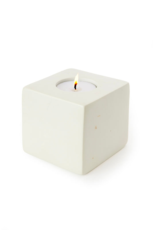 Natural Cube Soapstone Reversible Candle Holders