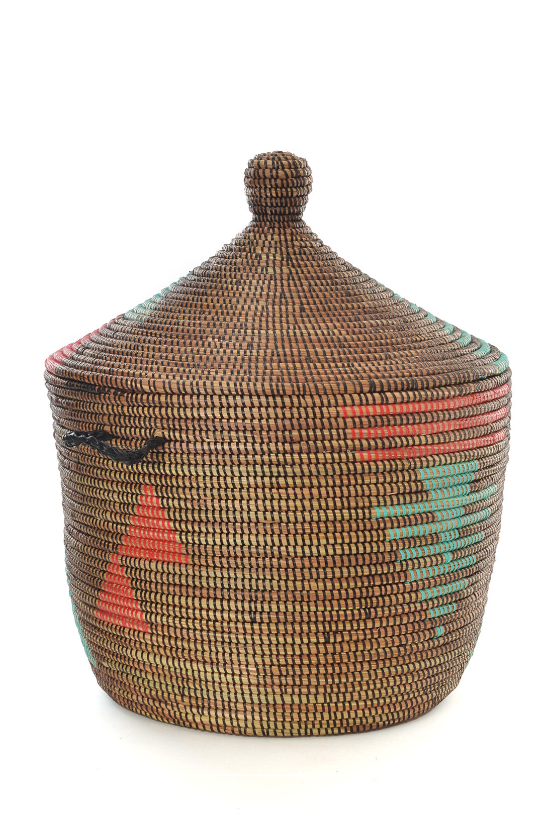 Red and Aqua Tribal Design Basket