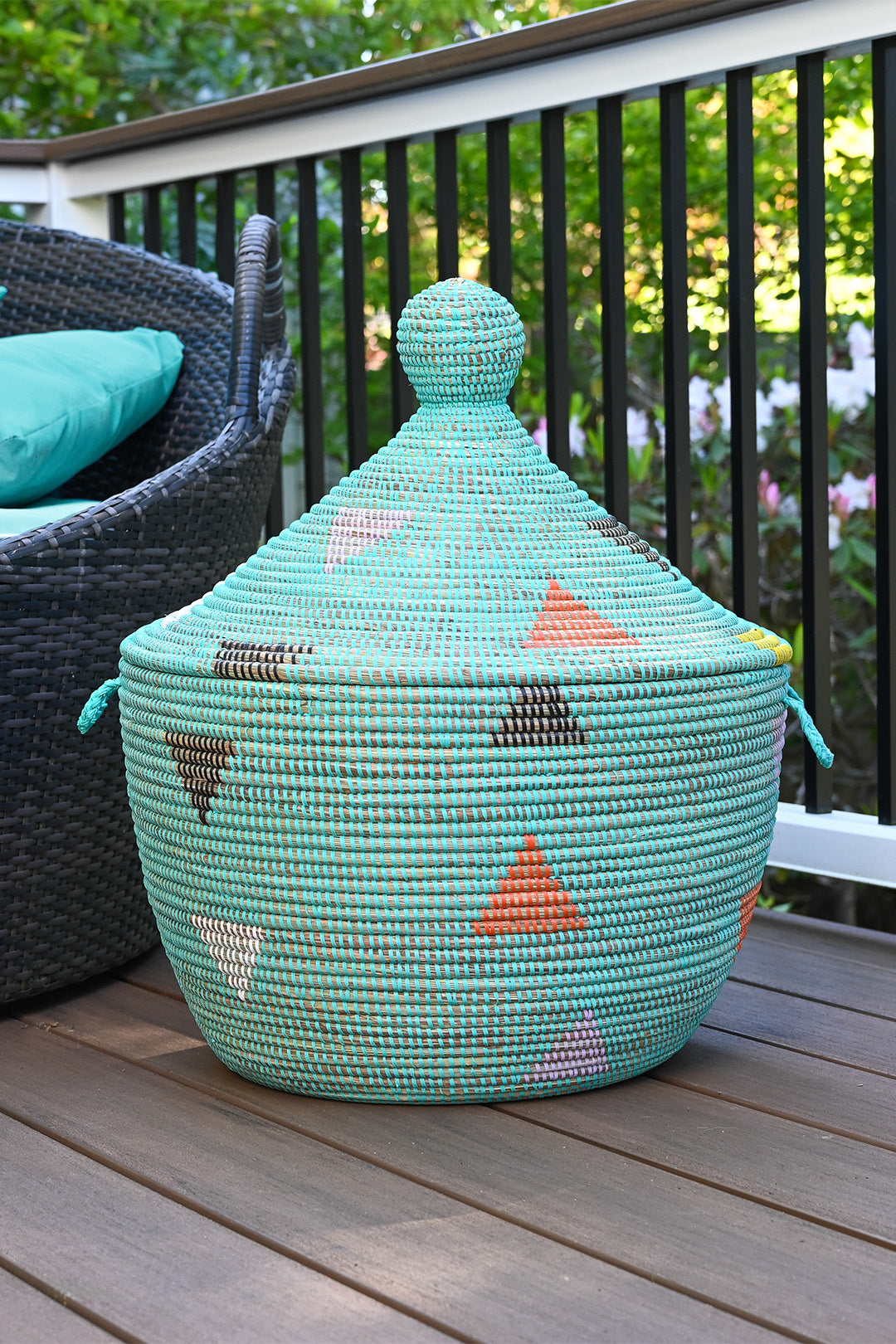 Aqua Teranga Triangles Tribal Basket