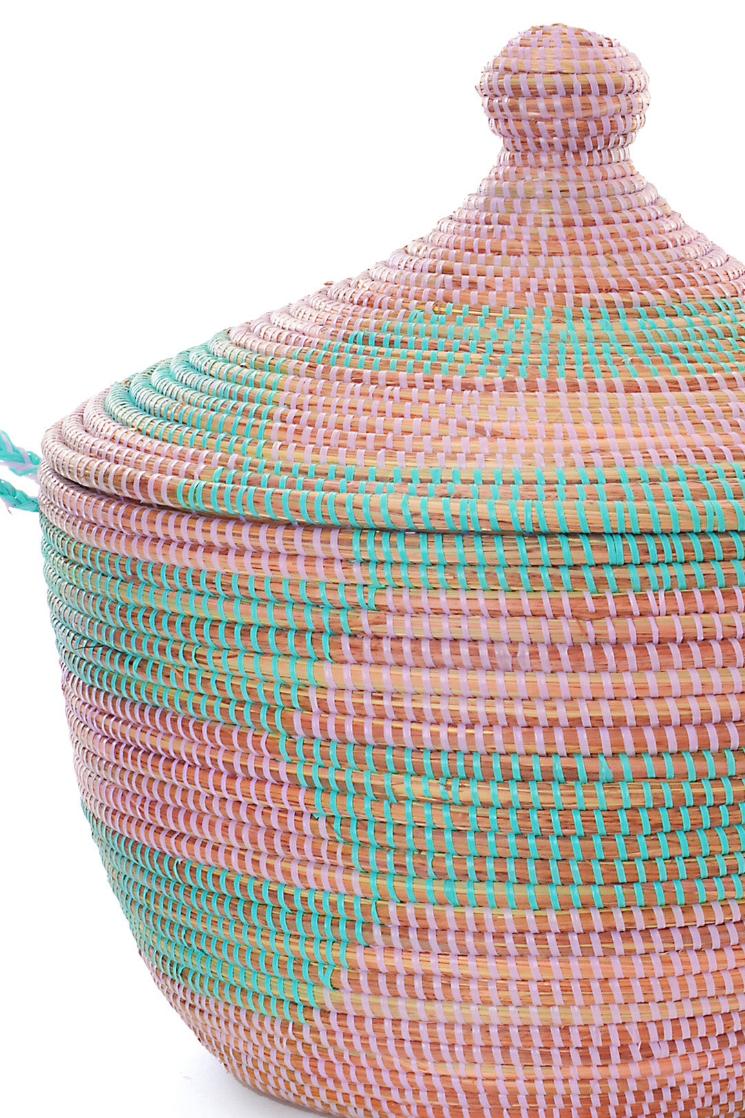 Aqua & Lavender Herringbone Tribal Basket