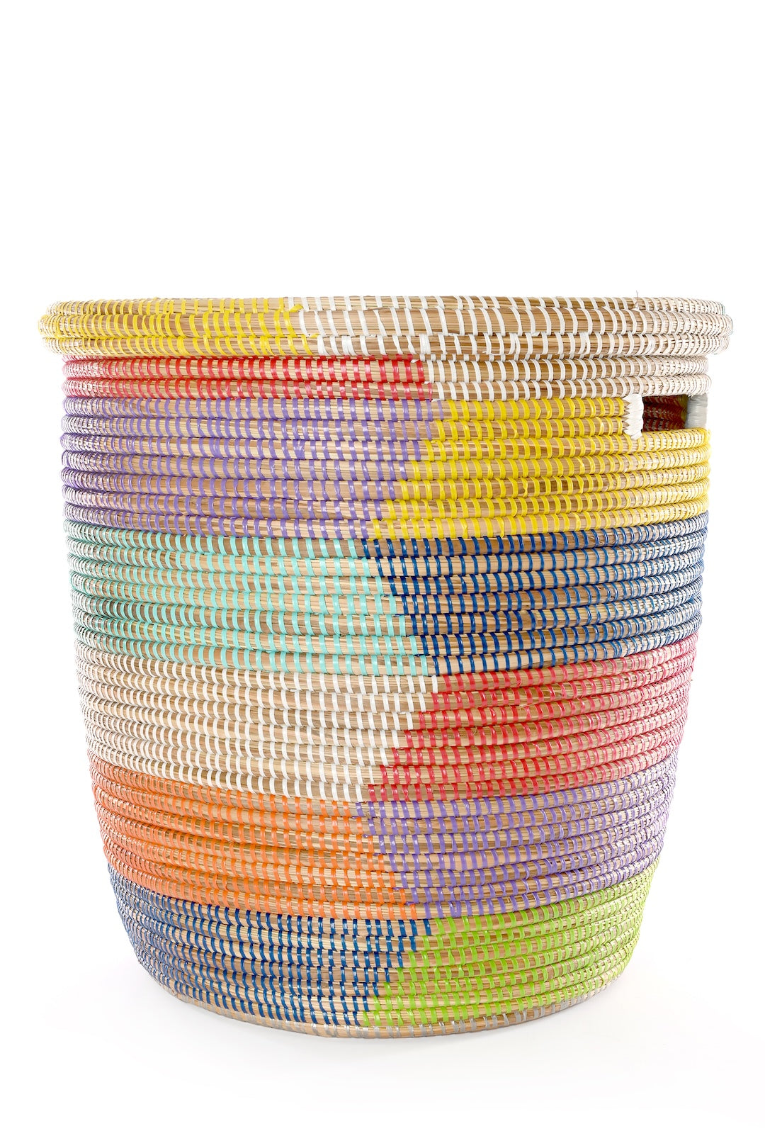 Rainbow Herringbone Flat Lid Hamper Basket