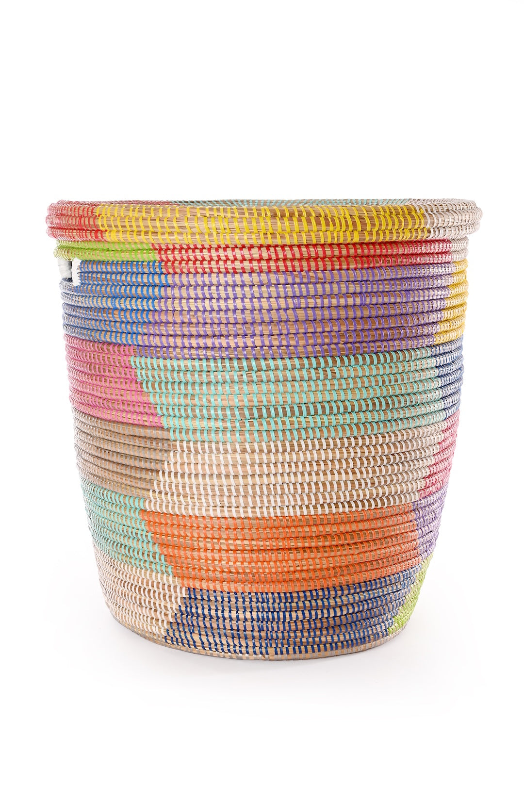 Rainbow Herringbone Flat Lid Hamper Basket