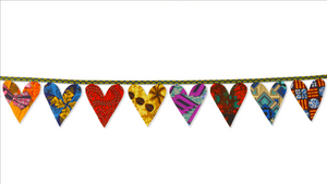 Janet's Assorted Chitenge Cloth Heart Bunting