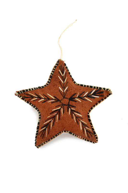 Ugandan Bark Cloth Star Ornament