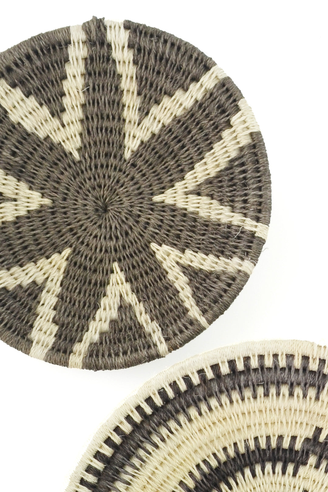 Gray & Cream One of a Kind Sisal Wall Basket Set of 2